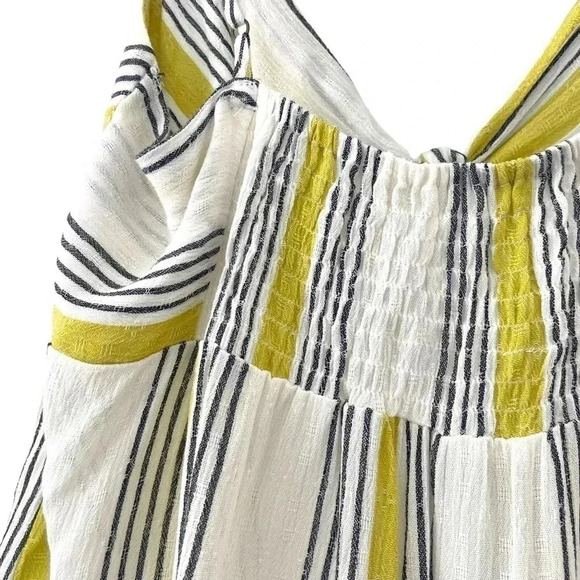 Tie Front Striped Tank Top Yellow - Picture 5 of 5